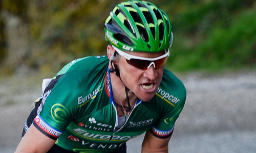 Photo: Michael Albasini celebrates a big stage victory for Orica-GreenEDGE (Getty). 