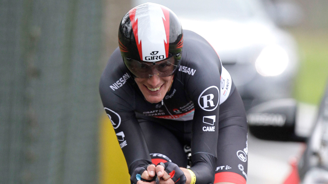 Andy Schleck rides against the clock in the opening time-trial at Paris-Nice (AAP)