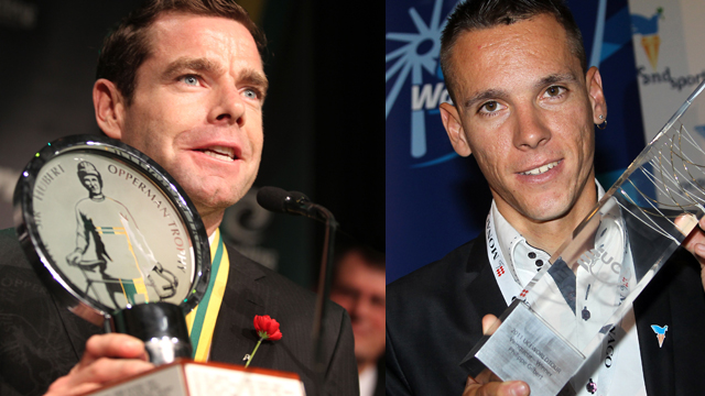 Both Cadel Evans (L) and Philippe Gilbert (R) experienced exceptional seasons in 2011 (Getty)