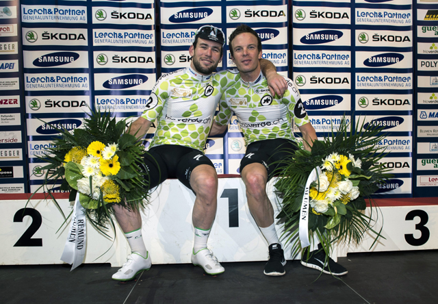 Photo: Cavendish and Omega Pharma-QuickStep team mate Iljo Keisse claimed the spoils in Vienna. 