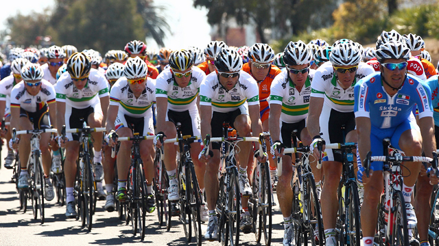 The Australian men's road team sits in during the 2010 UCI Road World Championships (AAP)