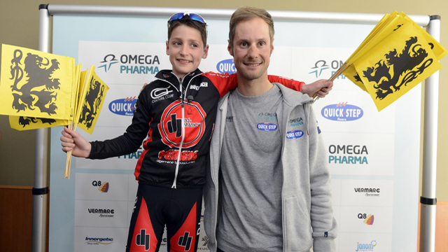 Tom Boonen (R) with his famous young fan (Getty)