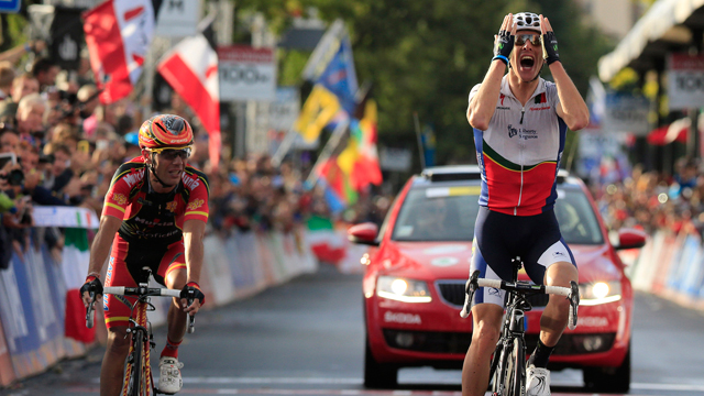 Portugal's Rui Costa (R) took a different route to winning the UCI Road World Championships in Florence (Movistar)