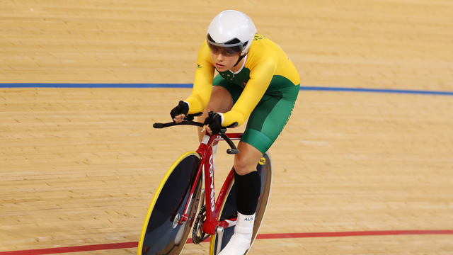 Simone Kennedy competes in the Women's Individual C1-2-3 Pursuit Cycling at the London 2012 Olympic Games (Getty)