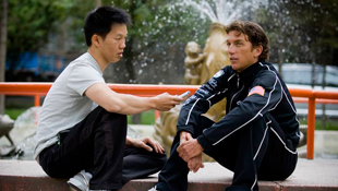 Living with a lie: Anthony Tan interviews Tyler Hamilton at China's Tour of Qinghai Lake in 2008, his last stage-race victory (Image: Mark Gunter)