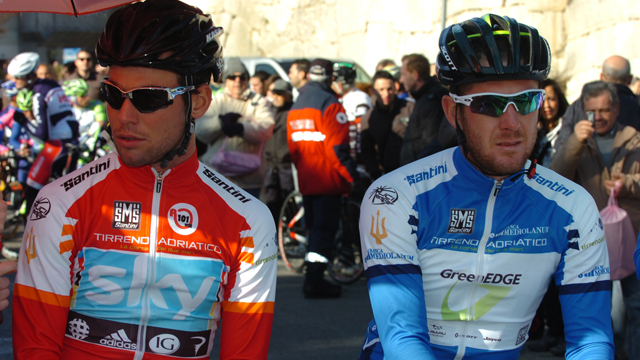 Mark Cavendish (L) and defending champion Matt Goss (R) are two of the favourites for Milan San Remo (Sirotti)