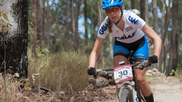 Imogen Smith (Subaru-MarathonMTB.com) may be the only Elite Female this year, but don't let that detract from the sheer effort it takes to reach the finish line. (Image: Kenneth Lorentsen)