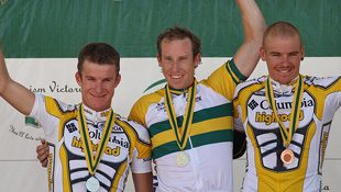 (L-R) Michael Rogers, Peter McDonald and Adam Hanson (Photo: Cycling Australia, John Veage)