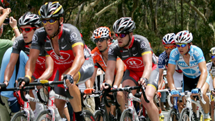 Lance leads his RadioShack teammates in the Tour Down Under (Photo: Getty))