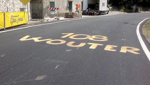 Graffiti pays tribute to the Belgian cyclist Wouter Weyland (Image: Getty)