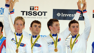 Australia's men's team pursuit riders Cameron Meyer, Jack Bobridge, Michael Hepburn, Leigh Howard (AAP)