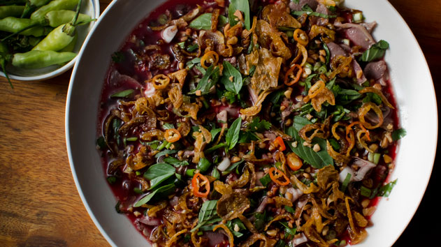 Duck's blood salad