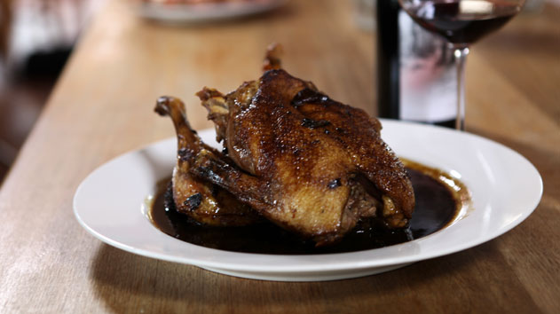 Roast duck with mulberry molasses and pinot noir