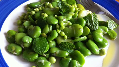 Broad bean and pea salad