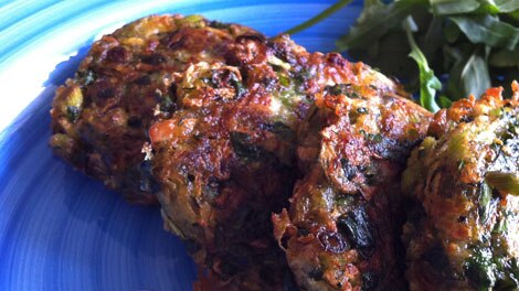 Zucchini-and-haloumi fritters
