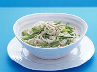 Luke Mangan's green curry of prawns with jasmine rice, fried shallots and peas Luke Mangan's green curry of prawns with jasmine rice, fried shallots and peas