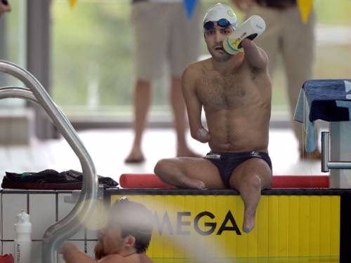 Ahmed Kelly trains for the Paralympics. (AAP)