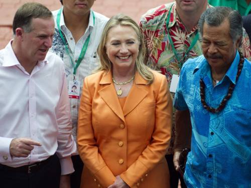 US Secretary of State Hillary Clinton has unveiled a major aid initiative targeted at women at the Pacific Islands Forum. (AAP)