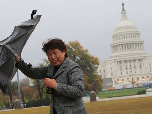 There is no doubt Sandy is a political storm and not just a weather event. (Getty)
