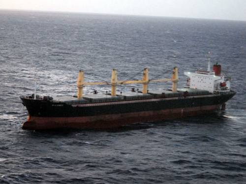 Stricken cargo ship ID Integrity drifting west towards Shark Reef off far north Queensland. (AAP)