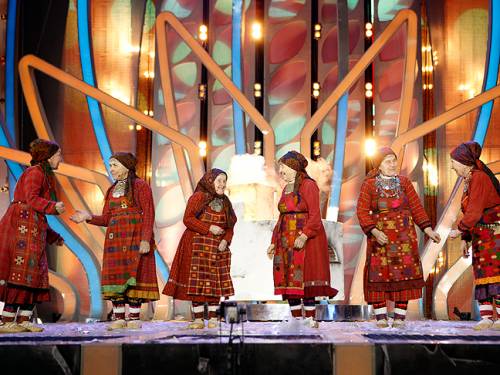 A Russian group known as the Buranovskiye Babushki, or Buranovo Grannies, performed in the Eurovision song contest. (AP)