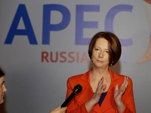 Julia Gillard has arrived at the APEC summit in Russia. (AAP)