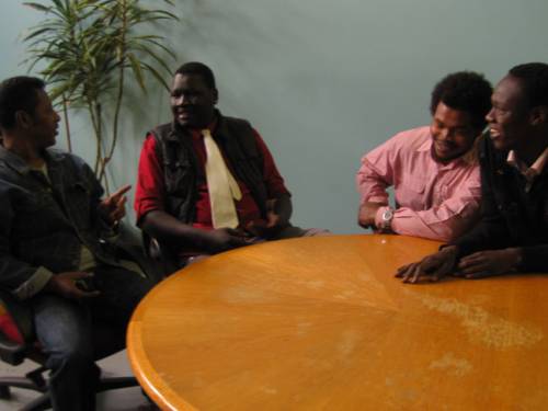 Members of the Sudanese Australian Youth Action Group meet in Melbourne. (photo by Kate Stowell)