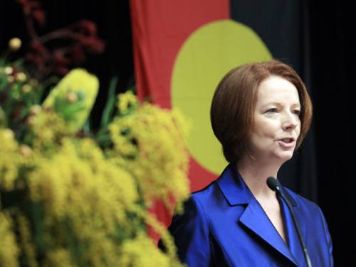 The Gillard government has confirmed it will not be asking Australians to vote in a referendum for the constitutional recognition of Indigenous peoples in this term of parliament. (AAP)