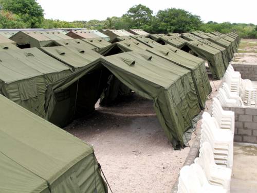 Four detainees at Nauru%u2019s regional processing centre have sewn their lips together in a protest over their conditions, refugee advocates claim. (AAP)