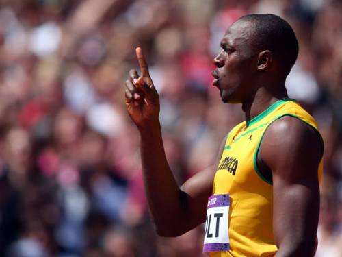 Usain Bolt of Jamaica after competing in the Men's 100m Round 1 Heats on Day 8 of the London 2012 Olympic Games. (Getty)