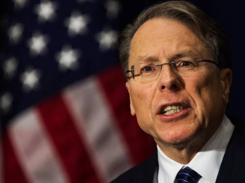 NRA chief Wayne LaPierre is advocating posting an armed guard at every school in America. (AAP)