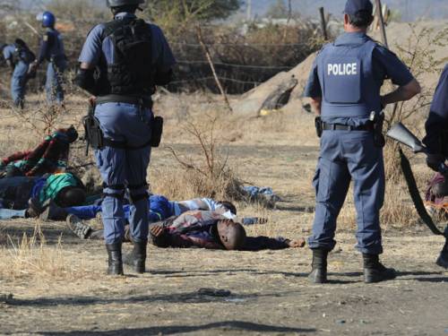 A number of workers are still missing from a mine where 34 people were shot dead in the worst police violence since apartheid (Getty).