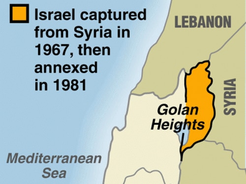 Israel captured the Golan Heights during the Six Day War in June, 1967. (AAP)