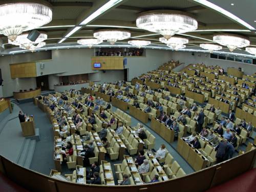 Members of the State Duma, lower parliament chamber. (AAP)
