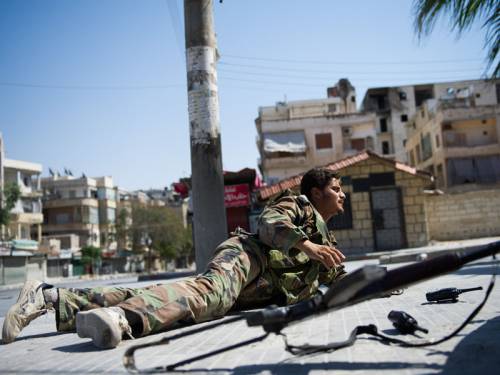 The Syrian army has continued to pound Aleppo, as both sides report atrocities being committed. (AAP)