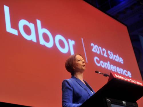 Prime Minister Julia Gillard has told the NSW Labor conference that she will not 'lie down and die'. (AAP)