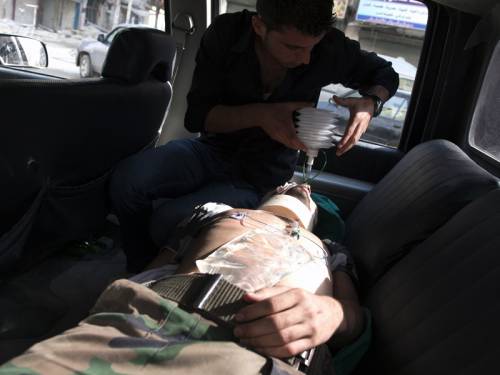 A triple suicide bombing in Aleppo has killed at least 34 people, the Syrian government says. (AAP)