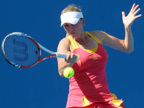 Olga Govortsova of Belarus has beaten Spanish Carla Suarez-Navarro 6-2 6-1 in Hobart. (AAP)
