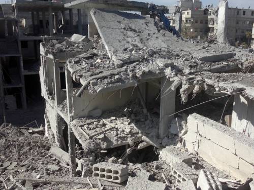 Syrian fighter jets have bombed targets inside the capital Damascus for the first time. (AAP)