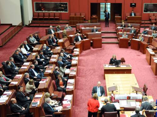 The Senate has rejected a bill to legalise same-sex marriage by 41 votes to 26. (AAP)
