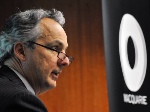 Macquarie Group shares posted strong gains after the company reported a rise in half profit. (AAP)