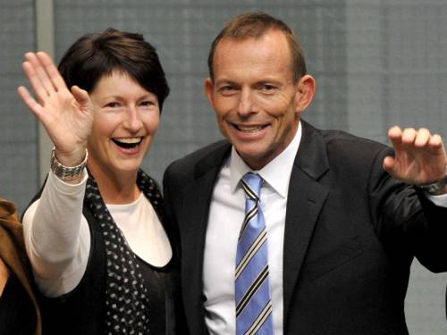 Federal Opposition Leader Tony Abbott says his wife may not be a political person but it won't stop her publicly defending him. (AAP)