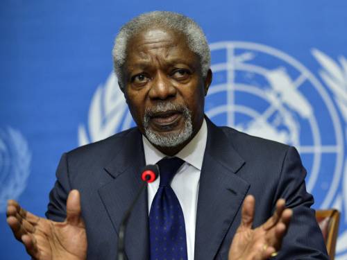 UN envoy Kofi Annan says he has agreed on a new approach with Syria's president to end the conflict. (AAP)