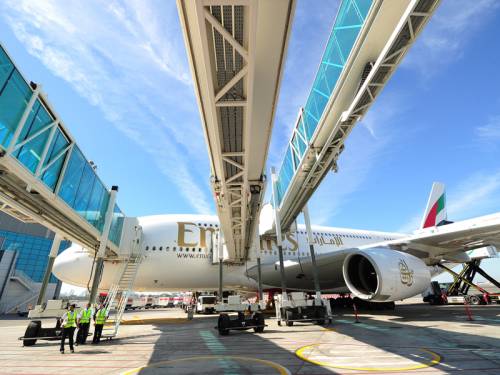 Emirates Airlines has begun operations from Dubai's billion-dollar concourse for their Airbus A380s. (AAP)