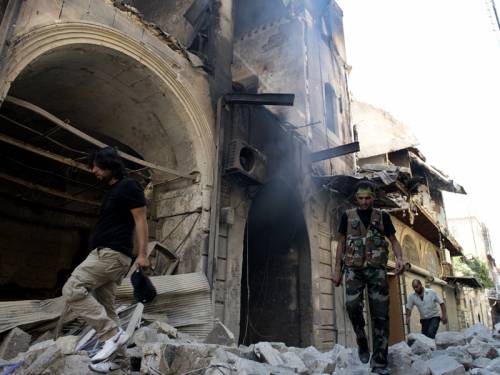 At least 30 civilians have been reported killed in a massive explosion in northeast Syria. (AAP)