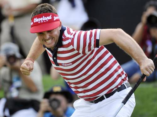 Keegan Bradley snatched victory at the Bridgestone Invitational on the final hole of the tournament. (AAP)