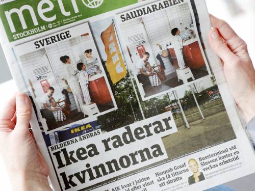 Ikea is under fire after women were airbrushed out of pictures in its Saudi Arabian catalogue. (AAP)