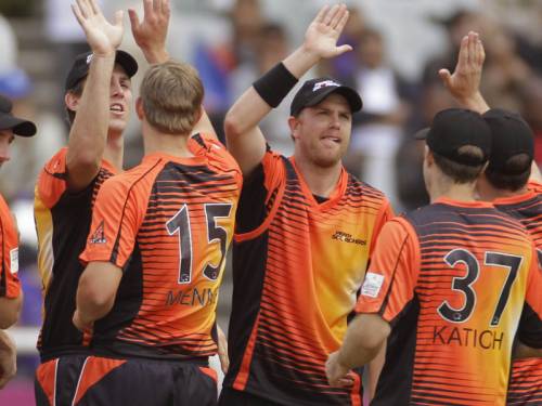 The Perth Scorchers beat Auckland to score their only win in the Champions League T20 tournament. (AAP)