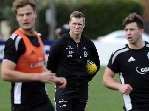 Collingwood coach Nathan Buckley says he is wary of his players being emotionally overloaded. (AAP)
