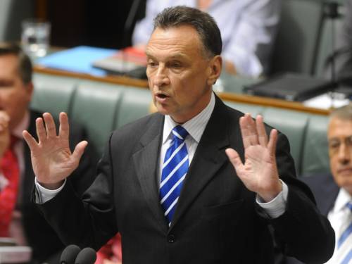 Trade Minister Craig Emerson denies the government watered down its rhetoric on a budget surplus. (AAP)